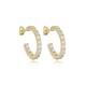 Elagant Zircon Stone Design Hoop Earrings Turkish 14K Gold Jewelry