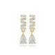 Shiny Baguette Stone Stud Earrings 14K Gold Jewelry