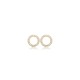  CZ Stone Hollow Round Design Hoop Earrings 14k Gold Jewelry