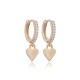 Heart Charm CZ Stone Wholesale Dangle Earrings 14k Gold Jewelry