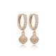 Shell Charm CZ Stone Wholesale Dangle Earrings 14k Gold Jewelry