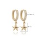 Starfish Charm CZ Stone Wholesale Dangle Earrings 14k Gold Jewelry