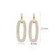 Rectangle Design CZ Stone Wholesale Dangle Earrings 14k Gold Jewelry