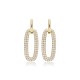 Rectangle Design CZ Stone Wholesale Dangle Earrings 14k Gold Jewelry