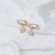 Clover Charm Hoop Earring Wholesale Turkish 14k Gold Earrings