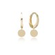 Coin Charm Hoop Earring Wholesale Turkish 14k Gold Earrings