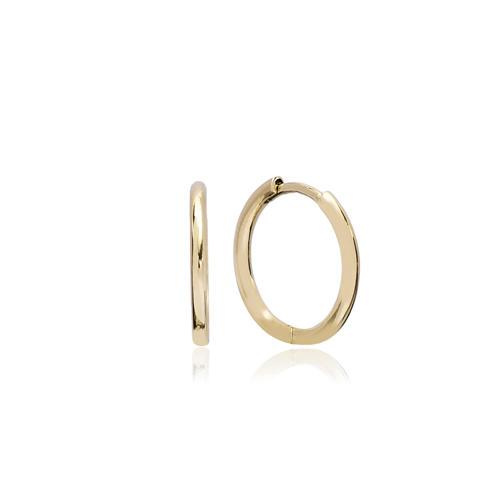 Minimalist Hoop Earring Wholesale Turkish 14k Gold Earrings