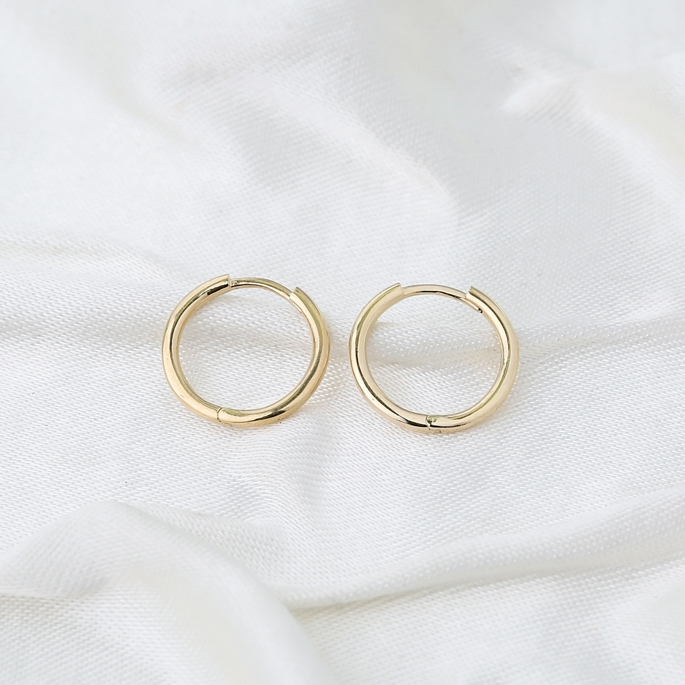 Minimalist Hoop Earring Wholesale Turkish 14k Gold Earrings