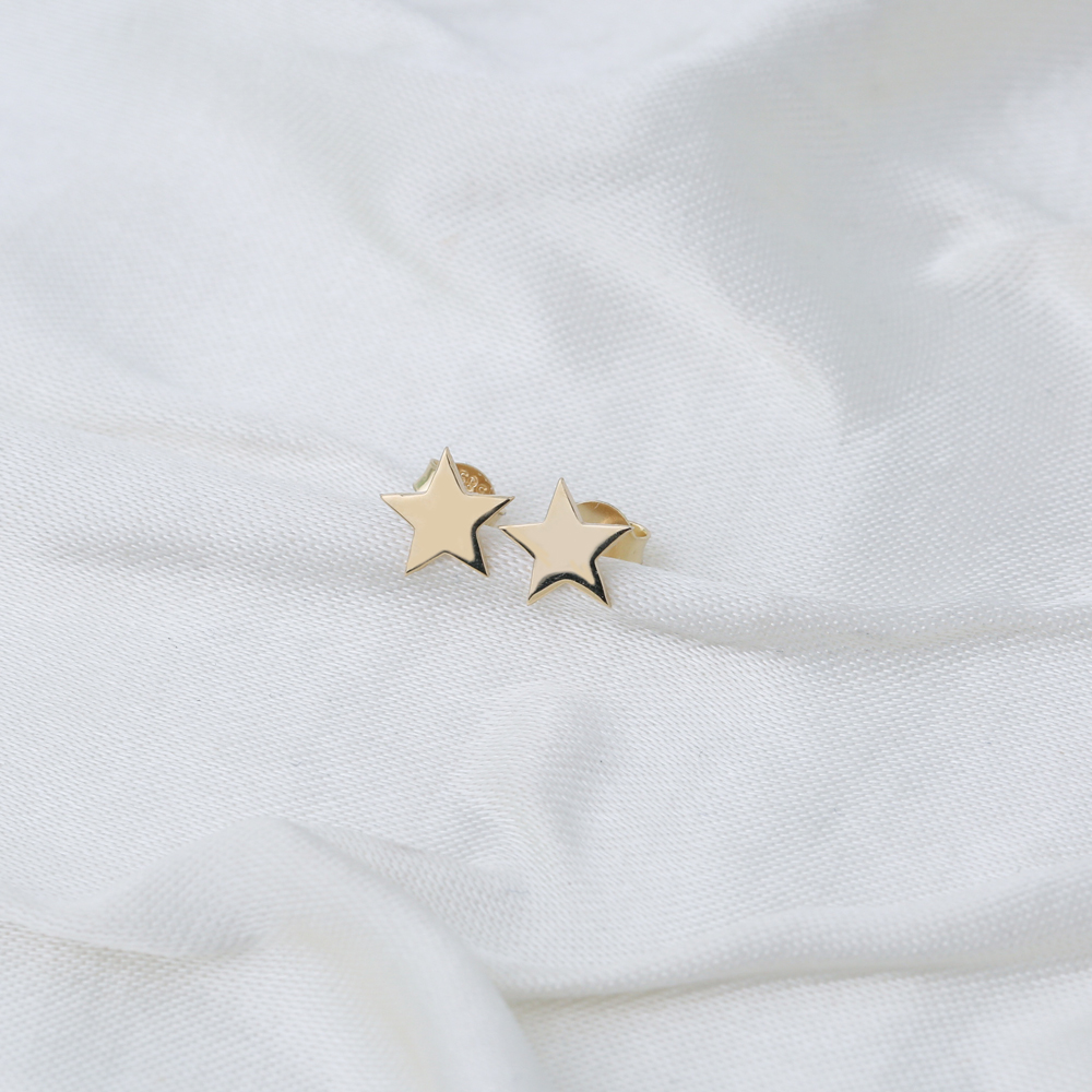 Star Stud Earring Wholesale Turkish 14k Gold Earrings