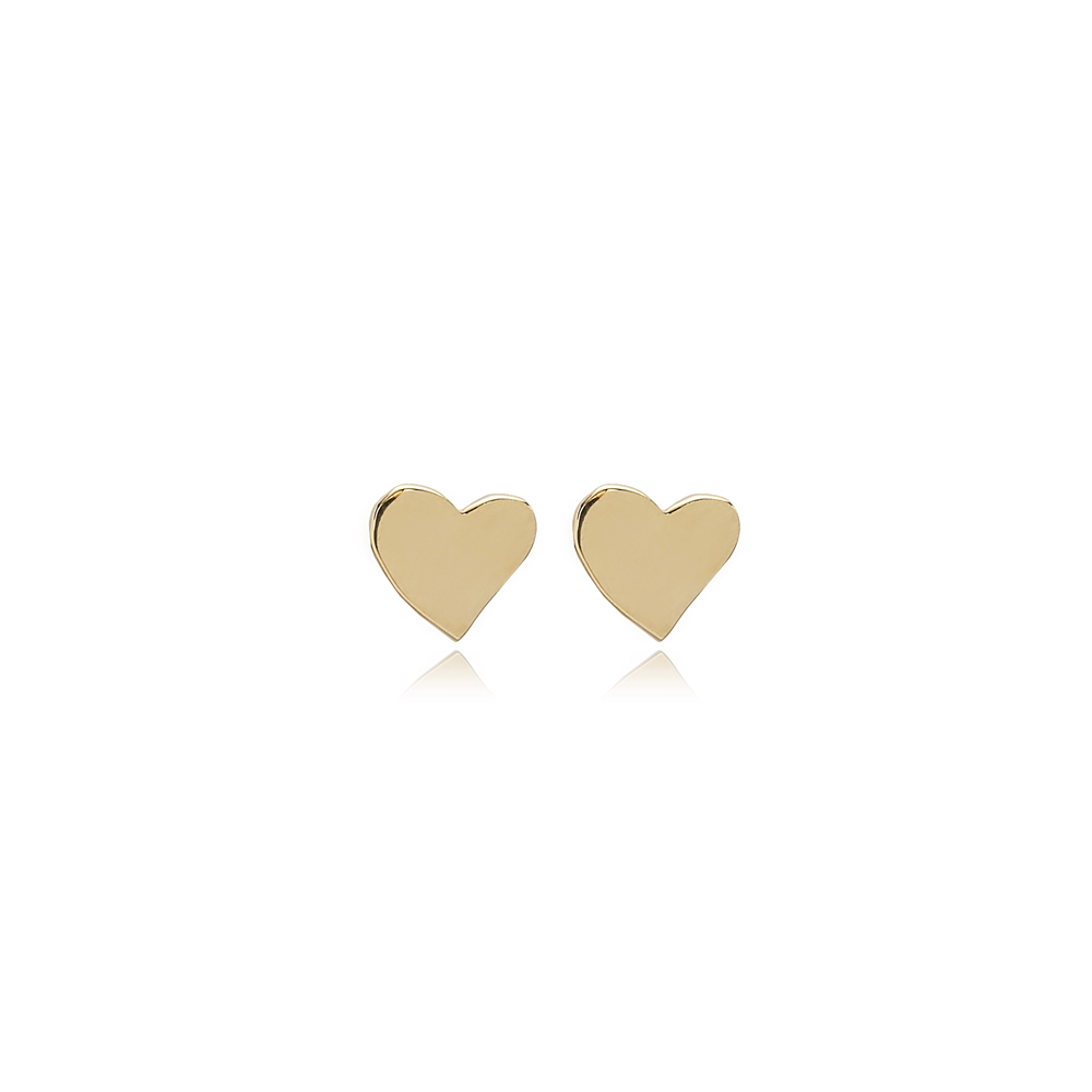 Heart Stud Earring Wholesale Turkish 14k Gold Earrings