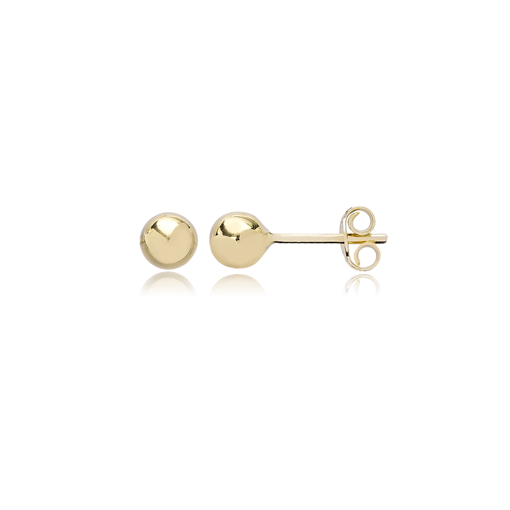 Ball Stud Earring Wholesale Turkish 14k Gold Earrings