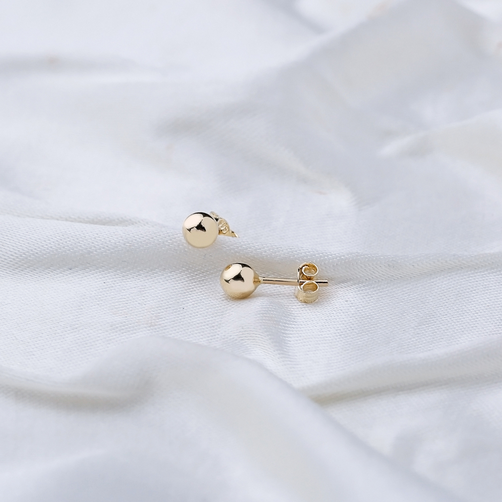 Ball Stud Earring Wholesale Turkish 14k Gold Earrings