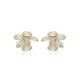 Tiny Cute Baguette Cut Stone Stud Earrings Wholesale Turkish 14k Gold Jewelry