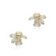 Tiny Cute Baguette Cut Stone Stud Earrings Wholesale Turkish 14k Gold Jewelry