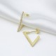 Geometric Triangle Design Stud Earrings Turkish 14K Gold Jewelry