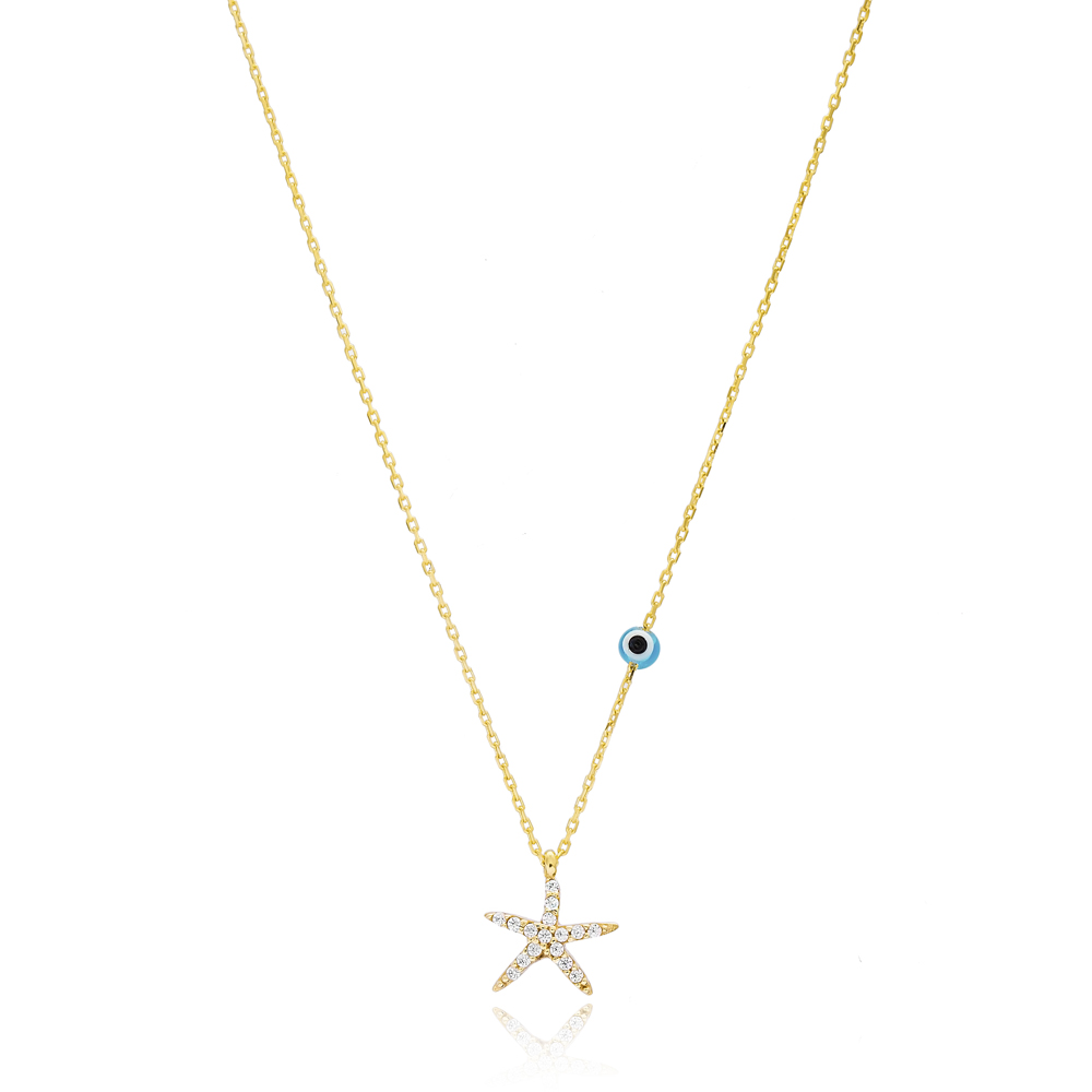 Turkish Wholesale 14K Gold Handcrafted Starfish Design Pendant