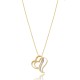 Fashion Intertwined Hearts Design Turkish 14k Gold Pendant