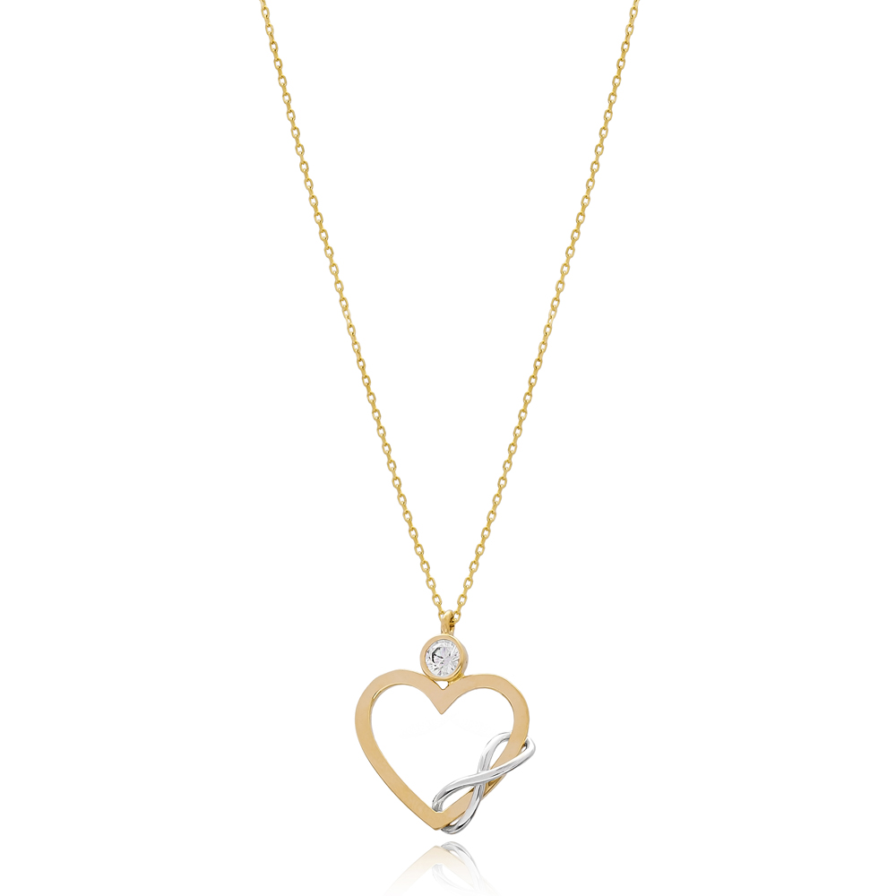 Interlocking Heart Infinity Turkish 14k Gold Pendant