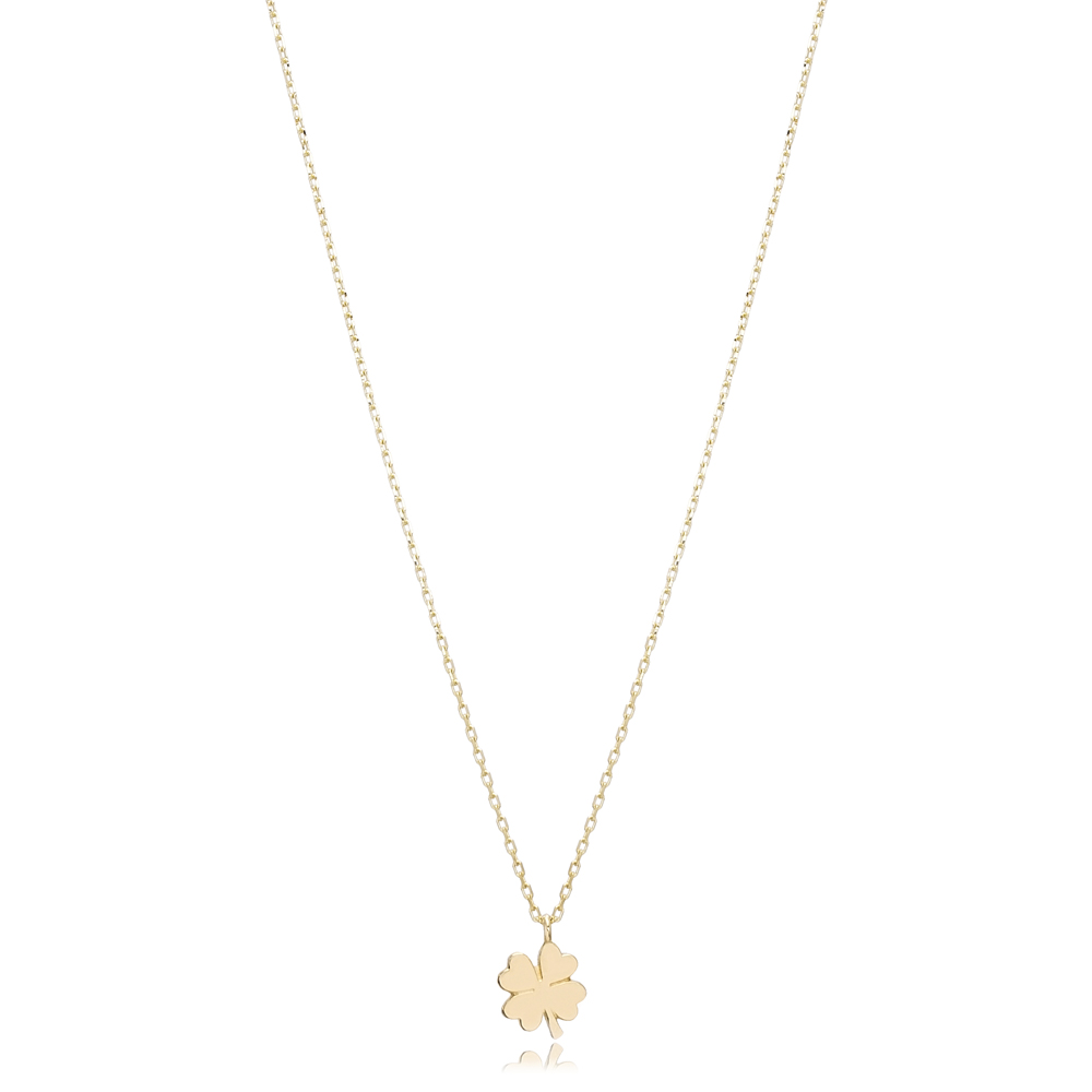 14K Gold Clover Pendant Turkish Wholesale Gold Jewelry