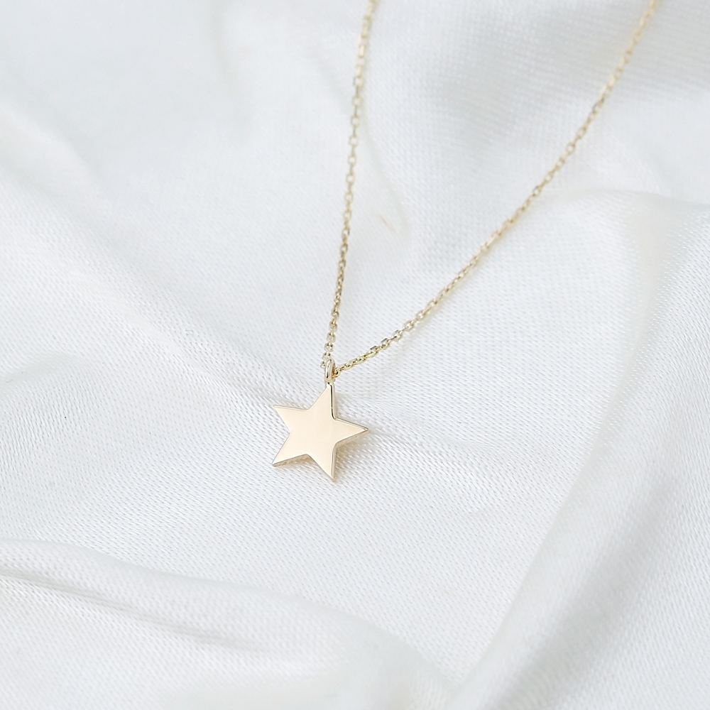 14K Gold Star Pendant Turkish Wholesale Gold Jewelry