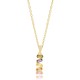 Multicolor Mix Stone Baguette Stone 14K Pendant Turkish Handcrafted Gold Jewelry