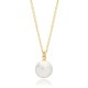 Pearl Charm Elegant Design 14K Pendant Turkish Handcrafted Gold Jewelry