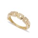 14k Solid Gold Band Flat Link Chain Ring Turkish Jewelry