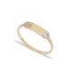 14k Solid Gold Band Zircon Stone Ring Turkish Jewelry