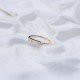 14k Solid Gold Band Zircon Stone Ring Turkish Jewelry