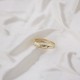 14k Solid Gold Micro Pave Zirconia Stone Band Ring Turkish Handmade Jewelry