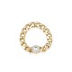 Round Zircon Stone Chain Design Ring 14k Gold Jewelry