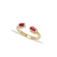 Double Baguette Ruby Stone Adjustable Ring 14k Gold Jewelry