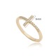 Cross Design CZ Wholesale Cluster Ring 14k Gold Jewelry