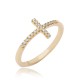 Cross Design CZ Wholesale Cluster Ring 14k Gold Jewelry