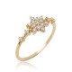 Flower Design CZ Wholesale Cluster Ring 14k Gold Jewelry