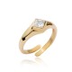 Square Design CZ Wholesale Adjustable Ring 14k Gold Jewelry