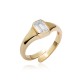 Rectangle Design CZ Wholesale Adjustable Ring 14k Gold Jewelry