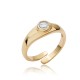 Round Design CZ Wholesale Adjustable Ring 14k Gold Jewelry