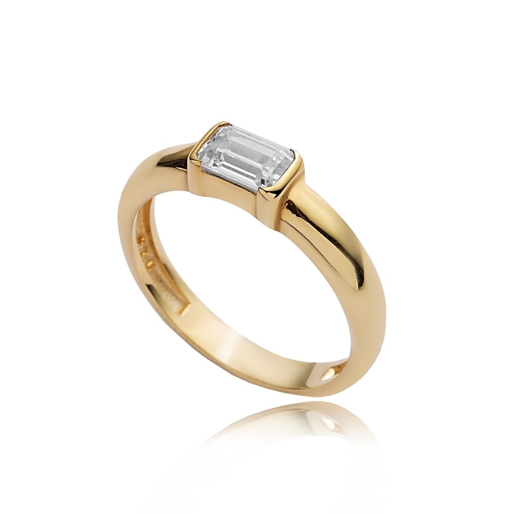 Baguette Design CZ Wholesale Cluster Ring 14k Gold Jewelry