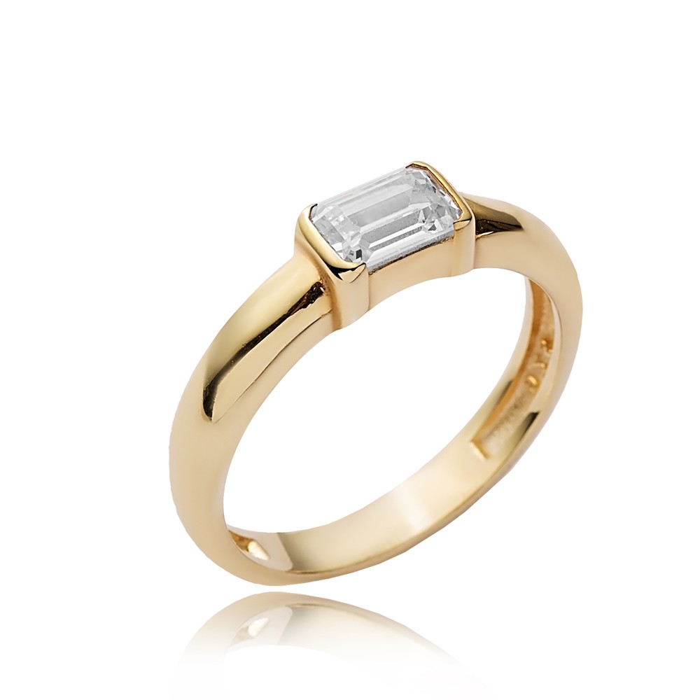 Baguette Design CZ Wholesale Cluster Ring 14k Gold Jewelry