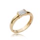 Baguette Design CZ Wholesale Cluster Ring 14k Gold Jewelry