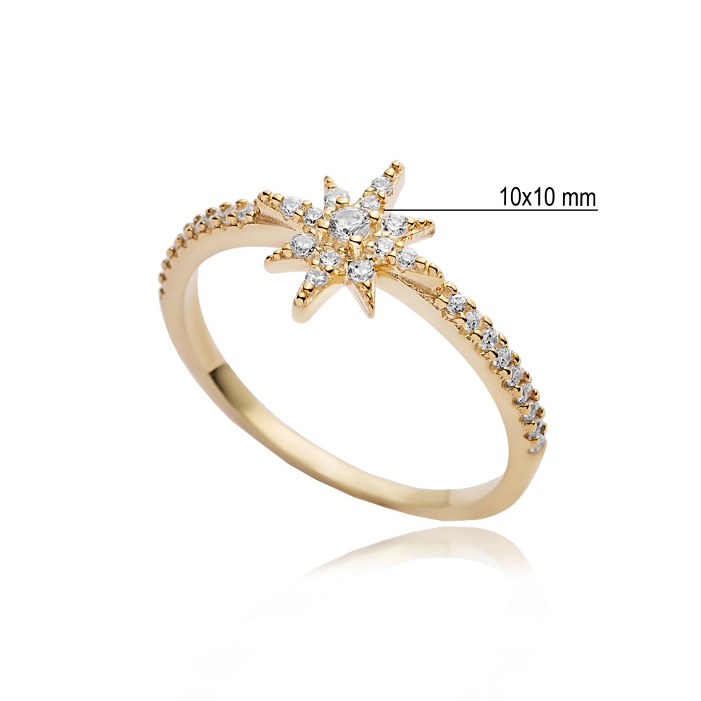 North Star CZ Wholesale Cluster Ring 14k Gold Jewelry