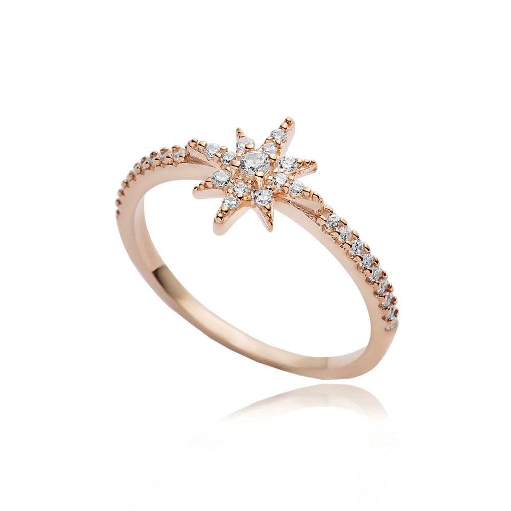 North Star CZ Wholesale Cluster Ring 14k Gold Jewelry