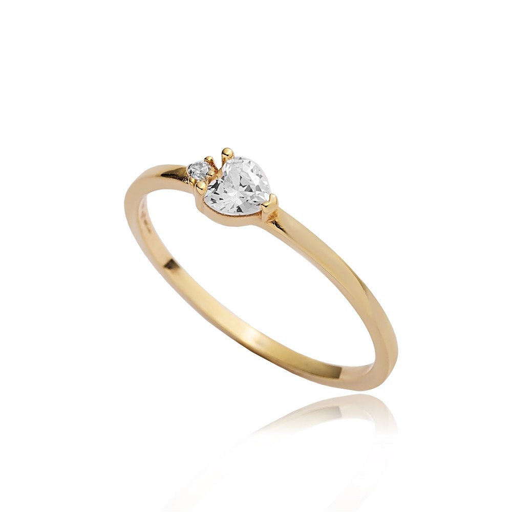 Tiny Heart CZ Wholesale Cluster Ring 14k Gold Jewelry