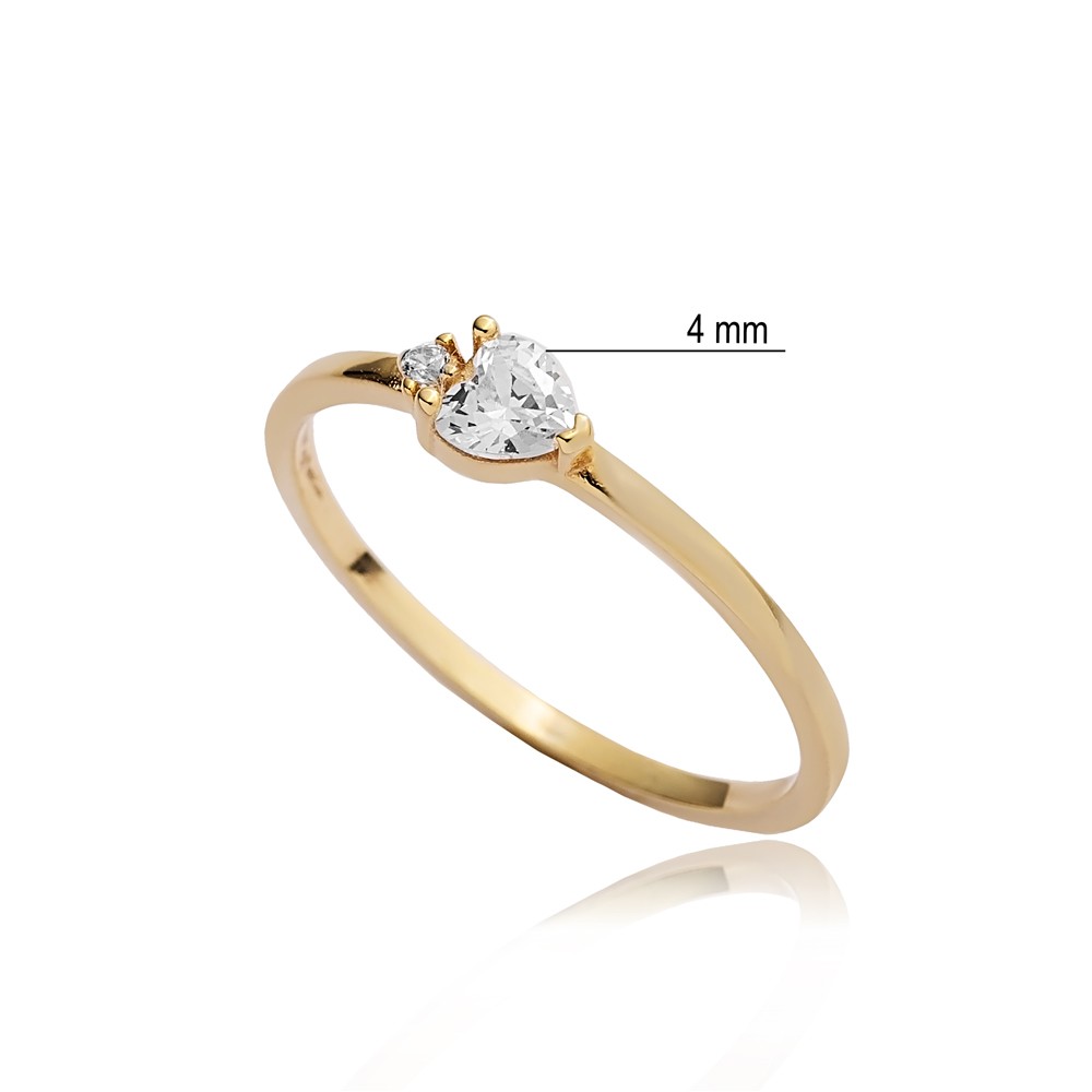 Tiny Heart CZ Wholesale Cluster Ring 14k Gold Jewelry