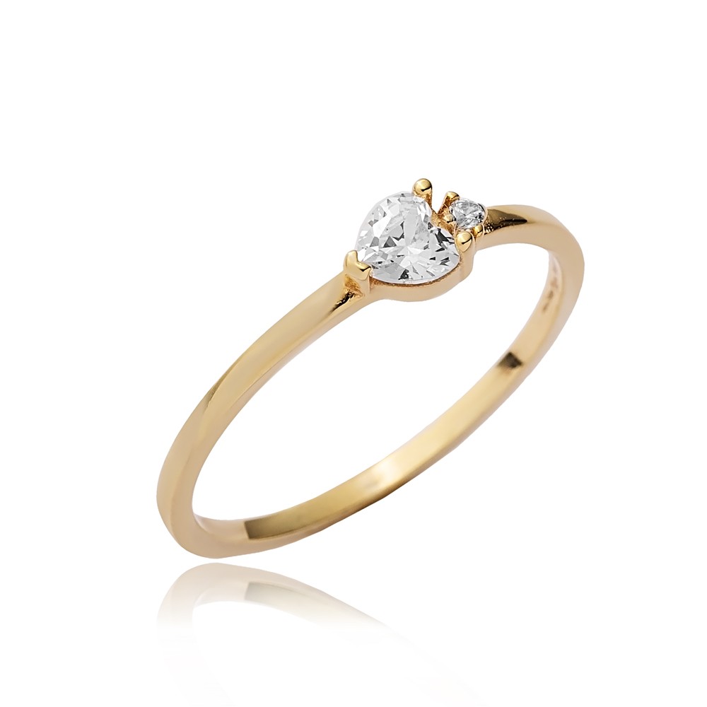 Tiny Heart CZ Wholesale Cluster Ring 14k Gold Jewelry