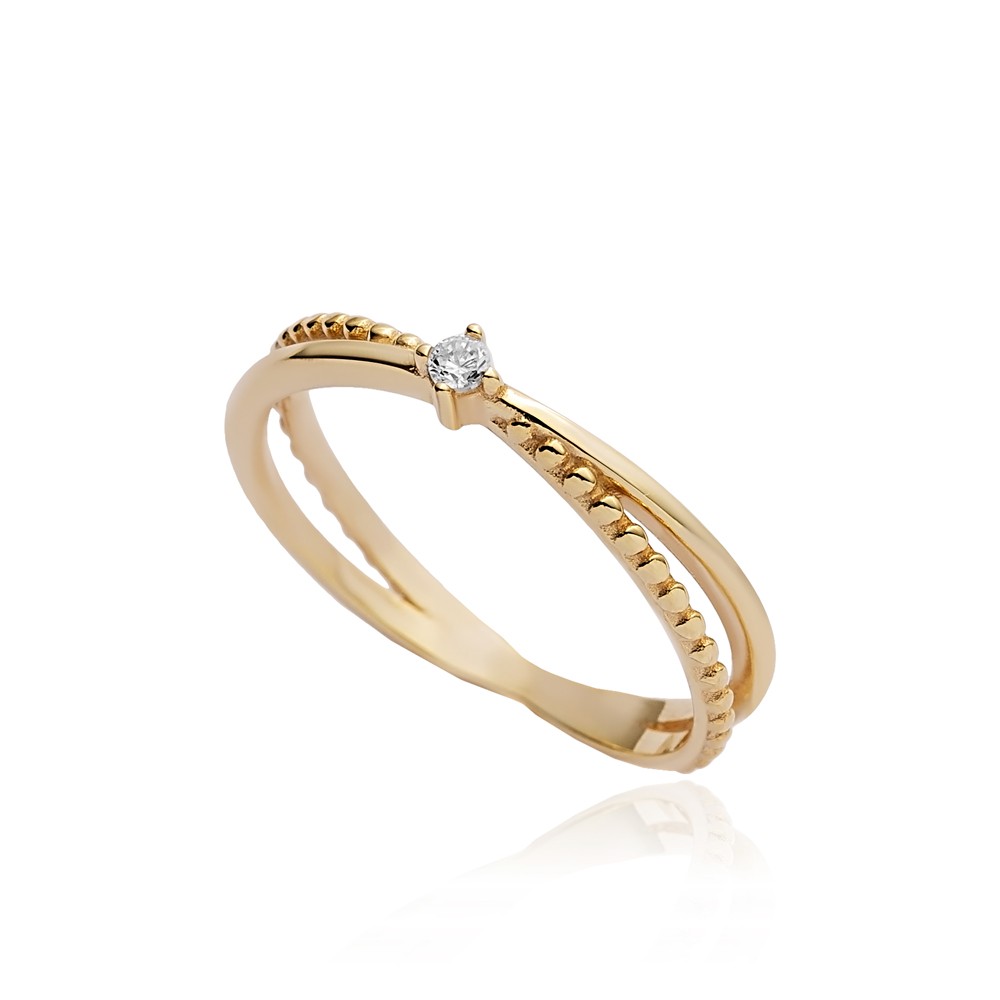 Dainty Design CZ Turkish 14k Gold Wholesale Cluster Ring