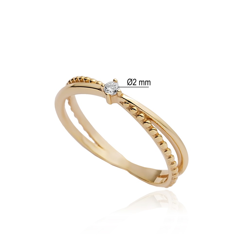 Dainty Design CZ Turkish 14k Gold Wholesale Cluster Ring