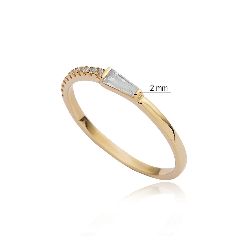 Baguette CZ Handmade 14k Gold Wholesale Cluster Ring