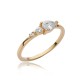 Pear Drop CZ Handmade 14k Gold Wholesale Cluster Ring